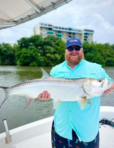 A lone tarpon, a 31-inch impressive fish, caught in the waters of San Juan