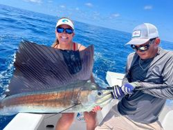 Angler with a huge Atlantic Sailfish in FL