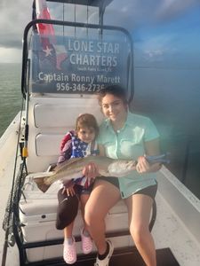 Spotted weakfish caught on fishing trip at South Padre Island