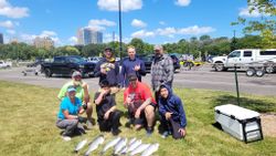 Group of 8 people enjoying fishing in WI