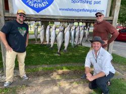 6 rainbow trout caught while fishing in WI