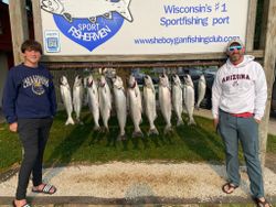 11 rainbow trout, chinook salmon, and coho salmon caught in Sheboygan