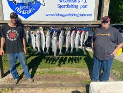 Coho salmon and rainbow trout caught in WI