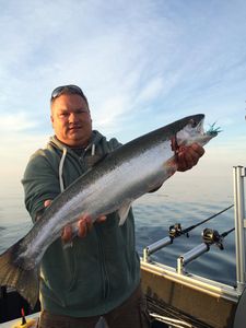 Photograph of a rainbow trout caught while fishing in WI