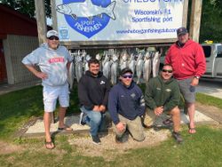 Five anglers fishing in Sheboygan