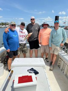 Five people fishing in Port Clinton