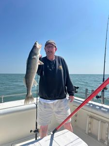 One person fishing at Port Clinton