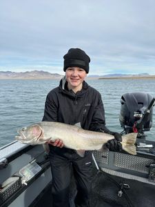 Fisherman in Reno, Nevada with one large fish