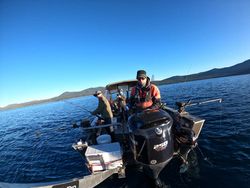 Two people fishing in California