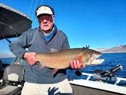 A lone angler in Reno, Nevada, fishing for the best catch.