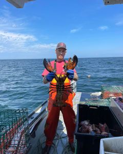 Catching a giant lobster off Gloucester.