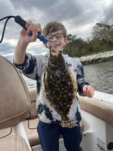 Big bite in the backwaters - Flounder Fishing