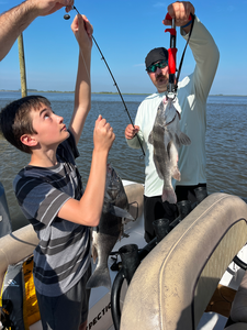 Nice Black Drum catch using deep sea jigging and trolling techniques!