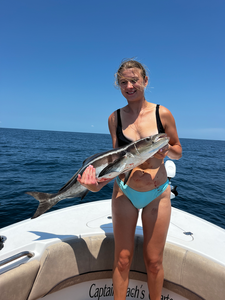 Nice cobia on light tackle using deep sea jigging and trolling techniques off Savannah!