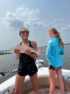 Nice redfish on light tackle using deep sea jigging in Savannah!