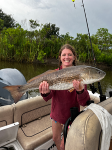 Nice redfish using deep sea jigging and trolling with light tackle!