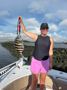 Nice sheepshead using light tackle techniques near Savannah!