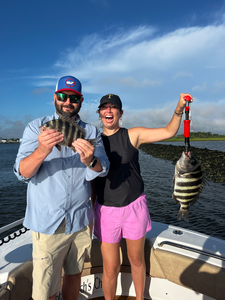 Nice sheepshead on light tackle using deep sea jigging techniques!