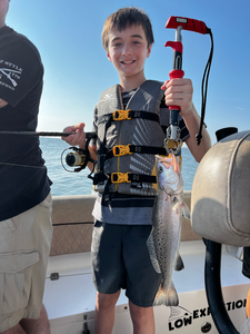 Nice speckled trout using light tackle and jigging techniques in Savannah waters!