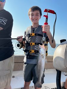 Nice speckled trout using deep sea jigging and light tackle techniques!