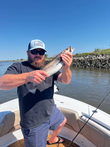 Nice speckled trout using light tackle techniques in clear conditions