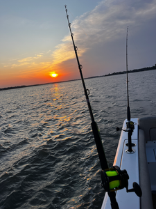 Perfect evening setup for deep sea jigging and trolling with light tackle.