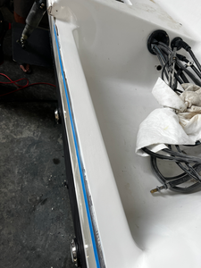 Boat ready for deep sea jigging and trolling adventures with light tackle setup.