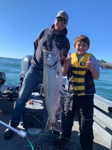 Catching a Salmon on the Rogue River is fun!