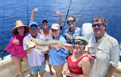 Anglers fishing in Islamorada with a big 28-inch catch
