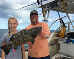 Fishing for a huge black grouper in Islamorada