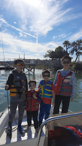 Four people fishing on Hilton Head Island