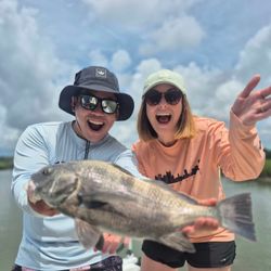 Black Drum fish caught by two anglers in SC