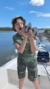 Photo of a 14-inch black drum fish caught while fishing in SC