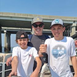 A single black drum fish caught while fishing on Hilton Head Island