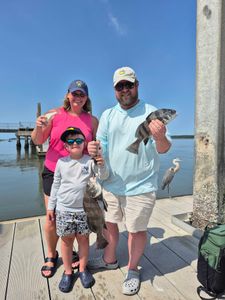 Two black drum fish caught on a fishing trip at Hilton Head Island