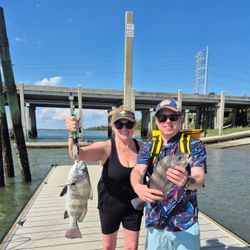 Two Black Drum fish caught in SC