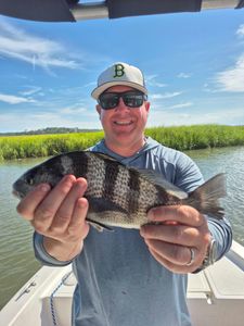 Caught a big black drum fish while fishing in SC