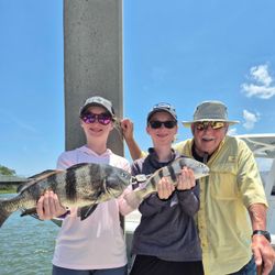 Two black drum fish caught in SC