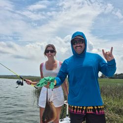 A couple fishing on Hilton Head Island