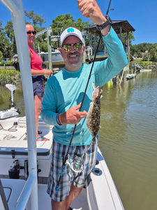 Great catch using jigging and trolling techniques in clear conditions!