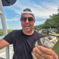 A person fishing on Hilton Head Island