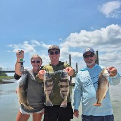 4 redfish and black drum caught while fishing in SC