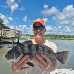 Angler catches a 24-inch black drum fish in SC