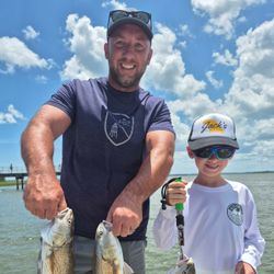 Two redfish caught on fishing trip at Hilton Head Island