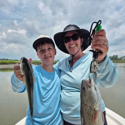 Two redfish caught on a fishing trip at Hilton Head Island