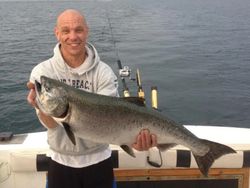 A rainbow trout caught in NY while fishing
