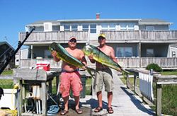 Two people fishing in Morehead City