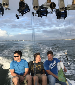 Three people fishing in North Carolina