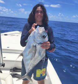 Image of a large African Pompano fish caught while fishing in Fort Pierce
