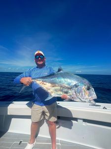 African Pompano caught fishing in Tavernier FL on boat deck